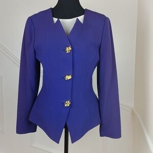 Vintage Power‎ Blazer Regencycore  CLAUDE BERT France Bold Color & Virgin Wool